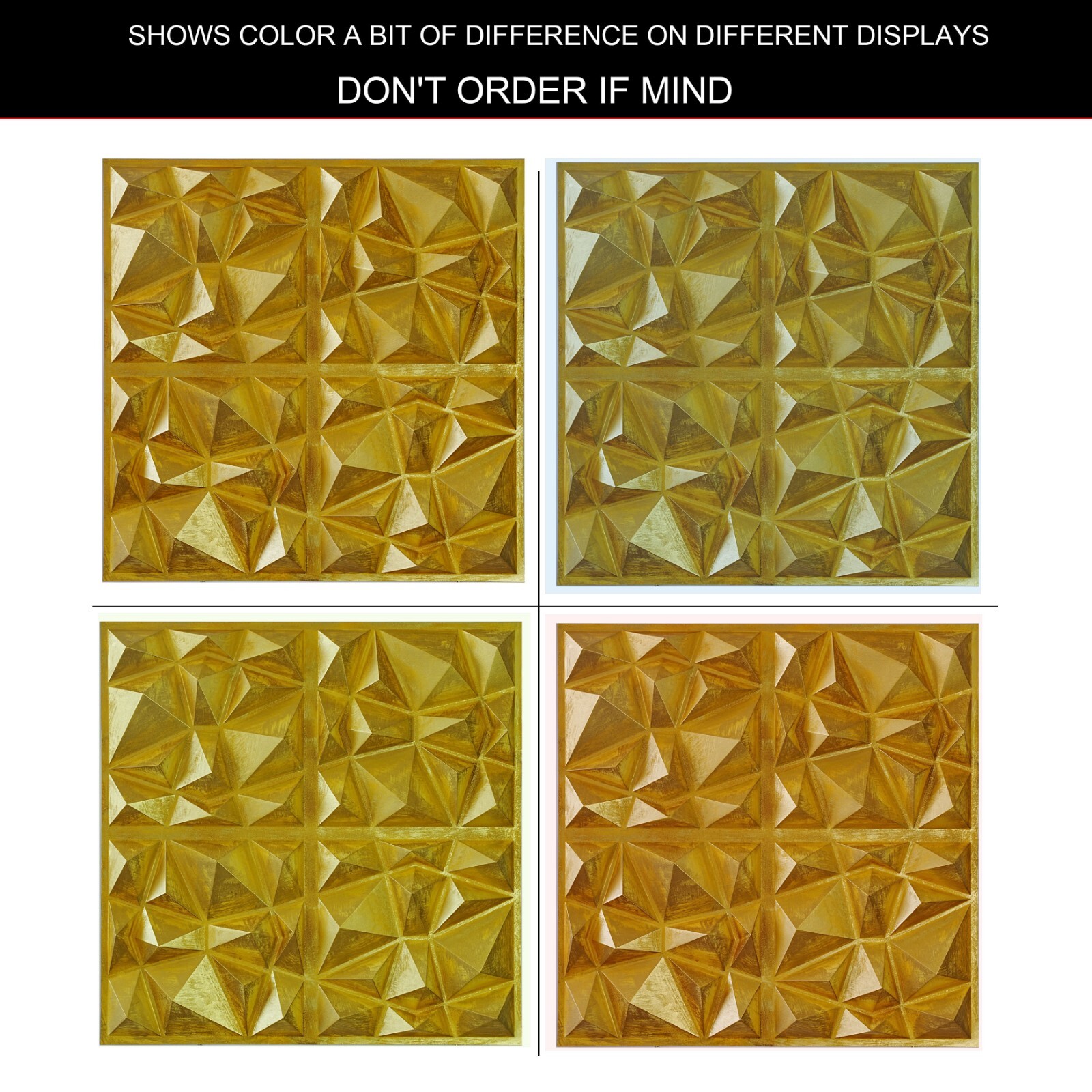 PVC Faux Tin Painting Tile Aged Artwork Panels PLM101 Golden 10pcs PAINTSDECOR