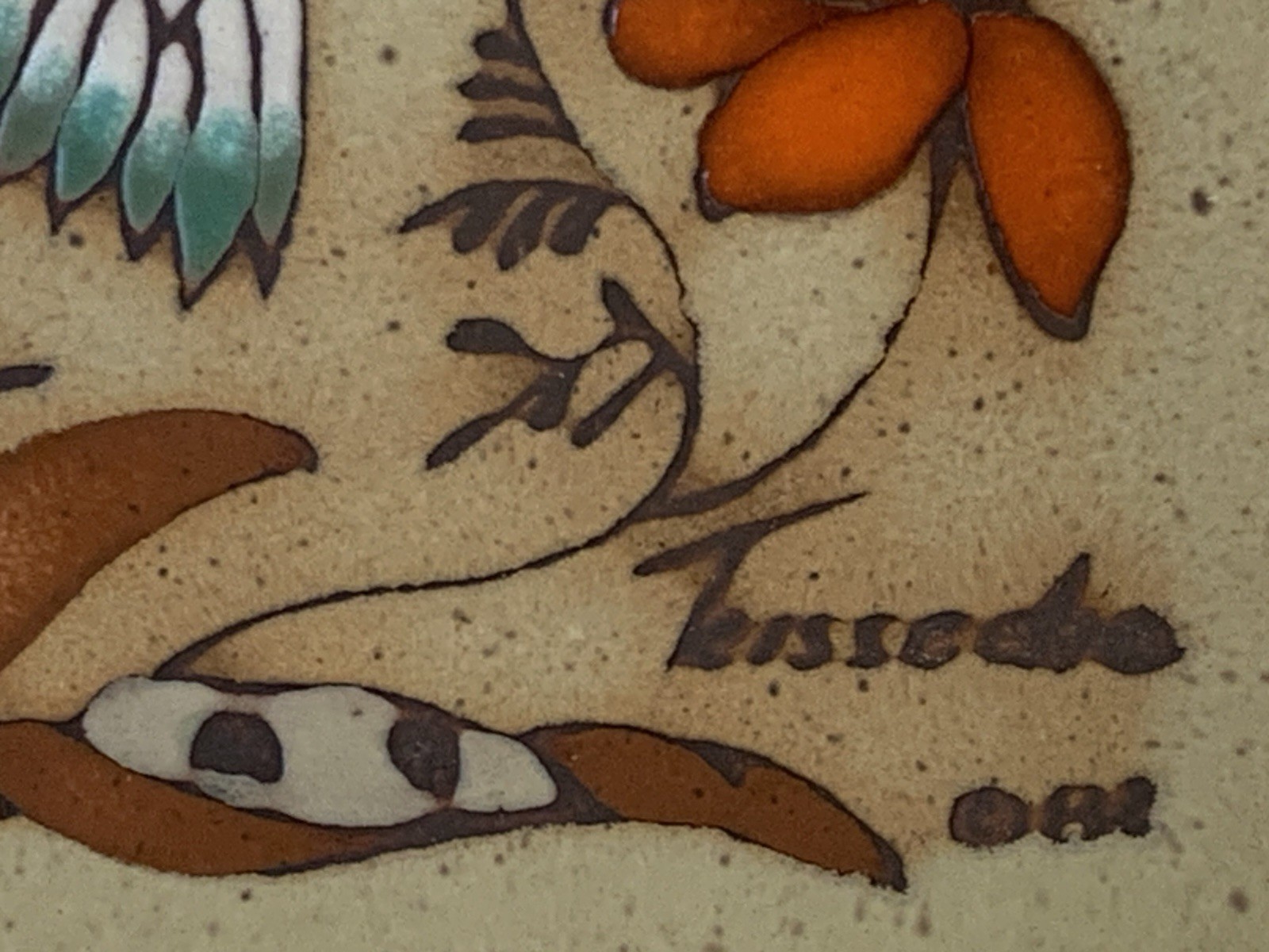 VTG Teissedre Framed Hummingbird-Art Tile-Southwestern Studios Bluebonnets Pair