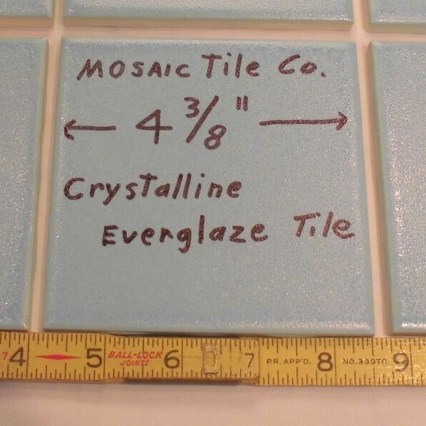 1 pc. *Baby Blue* Ceramic Tiles by Mosaic Tile Co. 4-3/8″ Crystalline Glazed