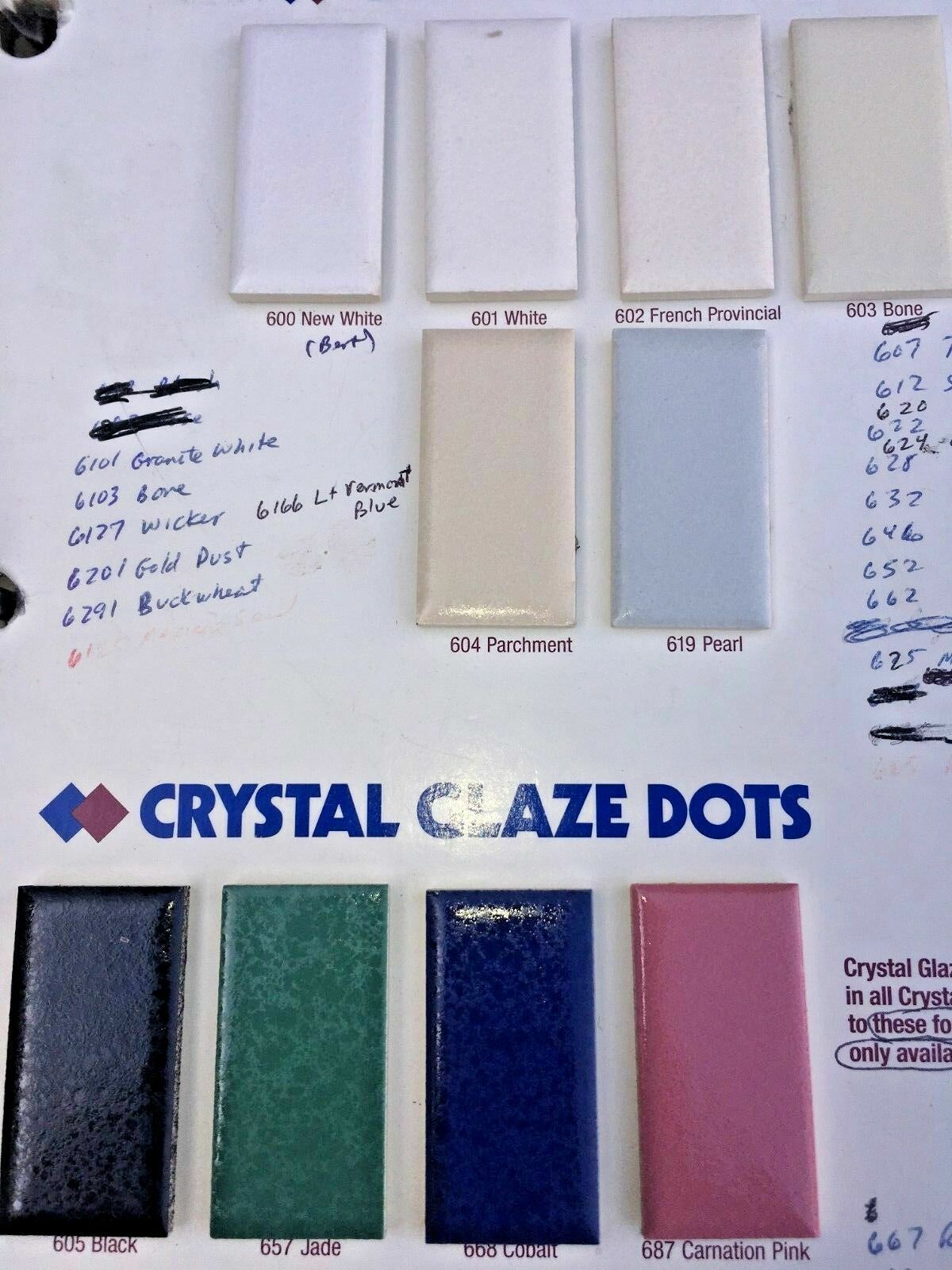 1 pc. *Bone* Ceramic Tiles 4-3/8″ Crystal Glazed by Florida Tile Co. (NOS) USA