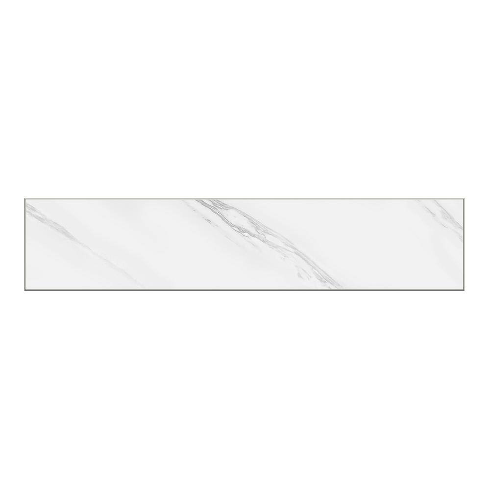 White Marble Plank 5 In. X 24 In, SPC Peel and Stick Backsplash Tile (0.8 Sq. Ft