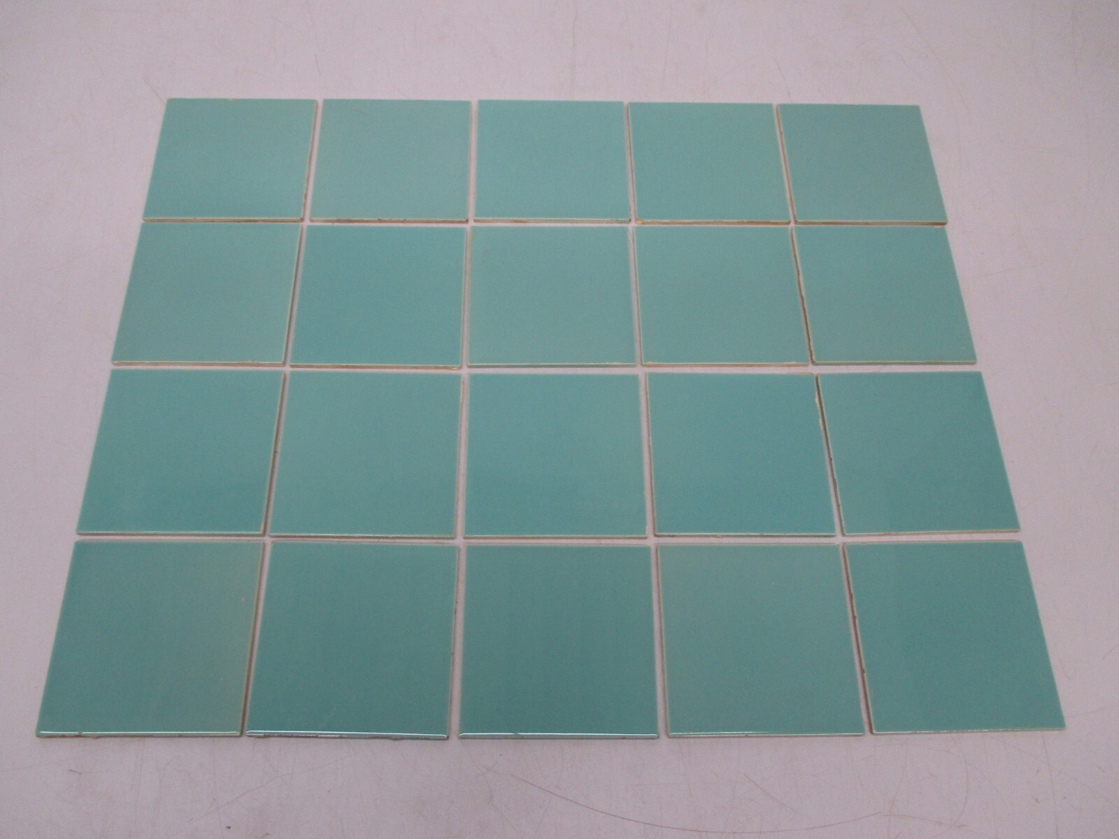 20 Vtg Used Ceramic Tile Aqua Blue 6″ Square Tiles Villeroy&Boch Kitchen Bath