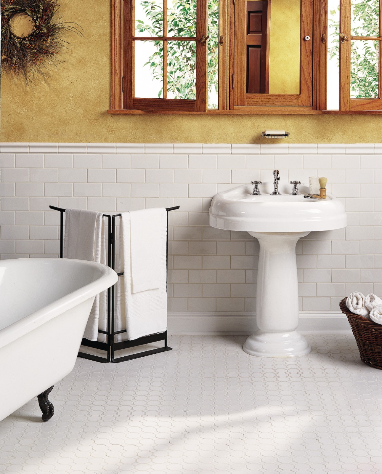 Octagon 2″ Retro Porcelain White Matte Floor and Wall Mosaic Tile, 11.5×11.5