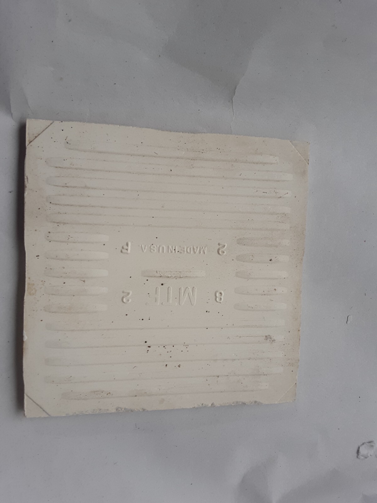 MTF Made in the USA Gloss Brown Speckles on Offwhite Ceramic Wall Tile  1960 new