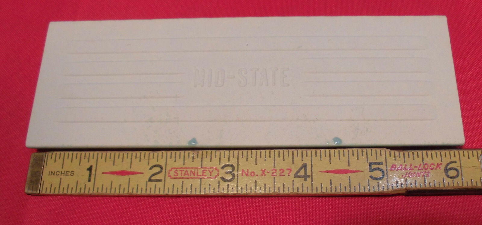 1 pc. Vintage *Fern Green* 2” X 6” Matte Ceramic Bullnose Tile by Mid-State Co.