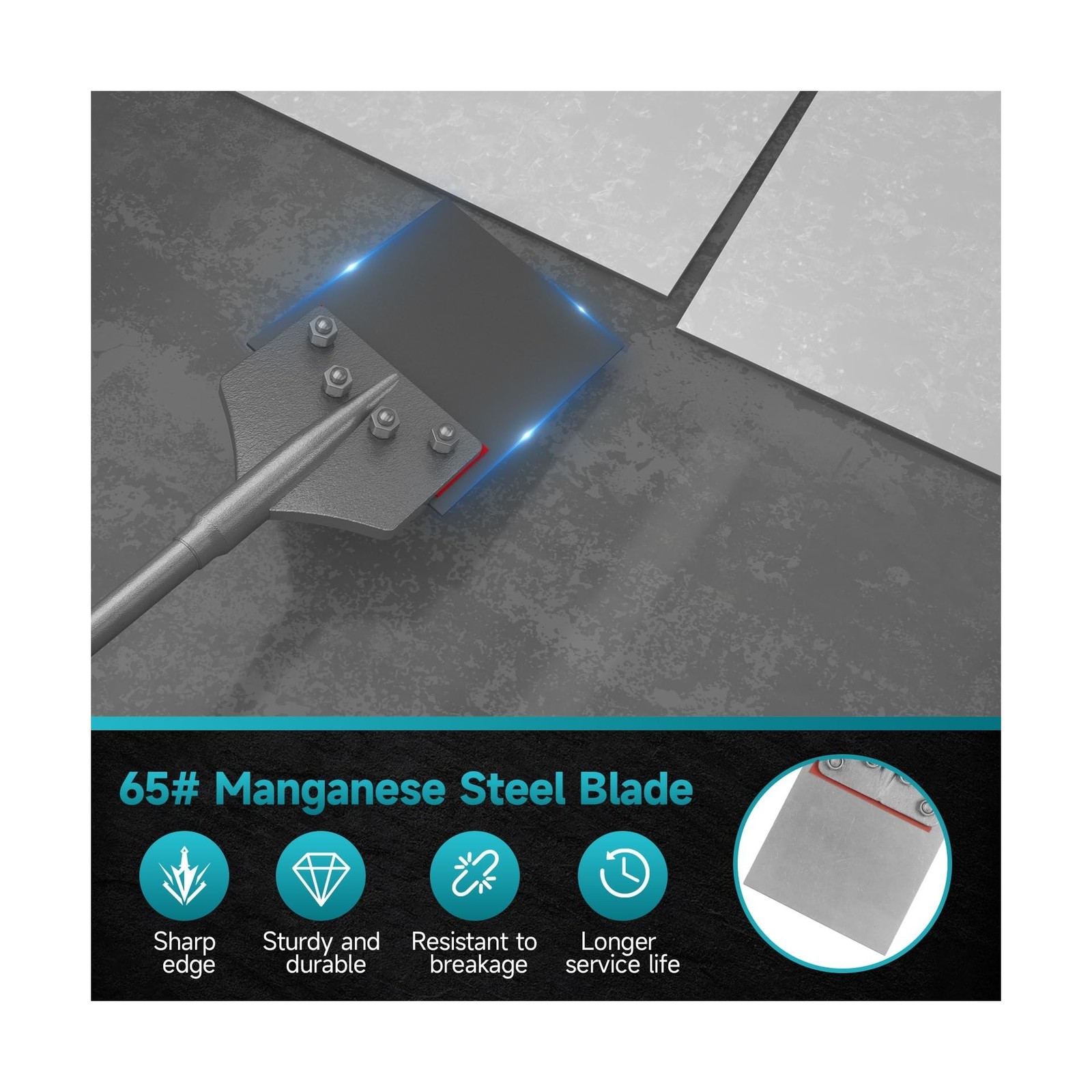 SDS-Max Shank 6 Inch Floor Scraper Chisel Bit – 6″ Wide Blade Scraper 25″ Lon…