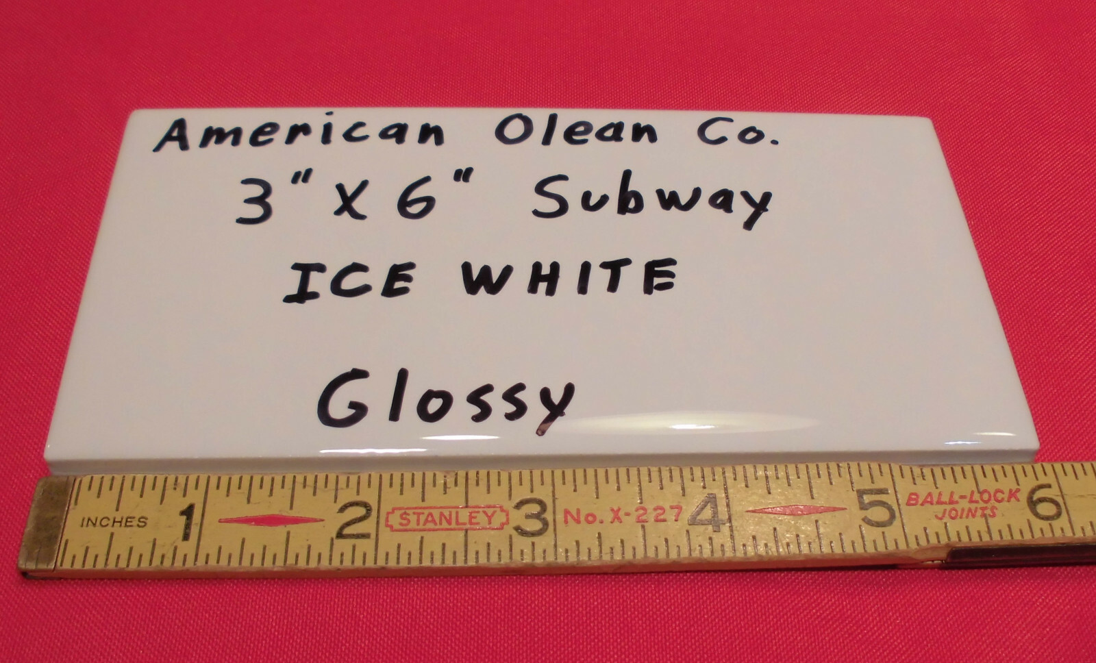 12 pieces: Glossy Ceramic Subway Tiles *Ice White* by American Olean 3″ X 6″ NEW
