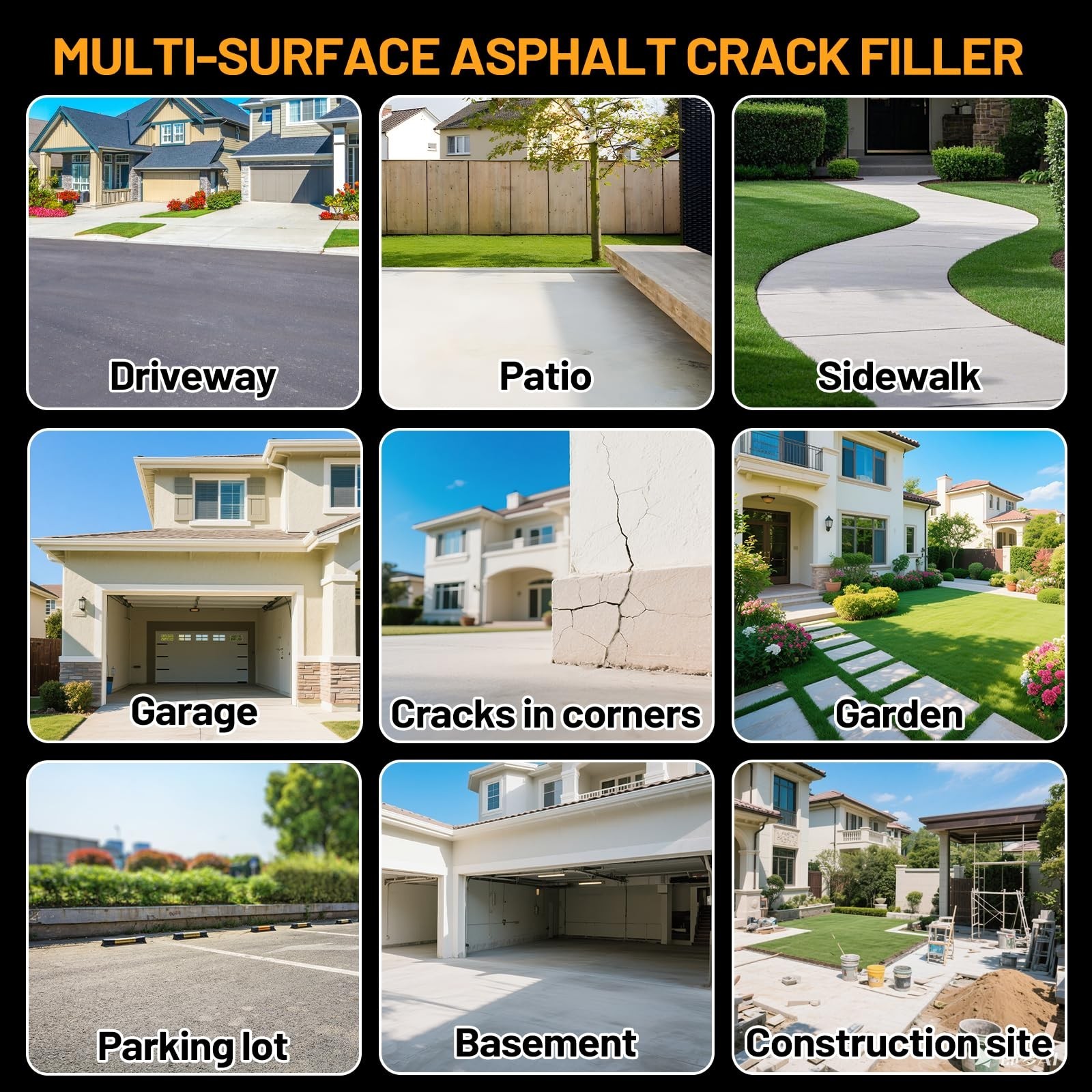Asphalt Crack Filler, 1.5LB High Elasticity Driveway Crack Filler, Self Level…