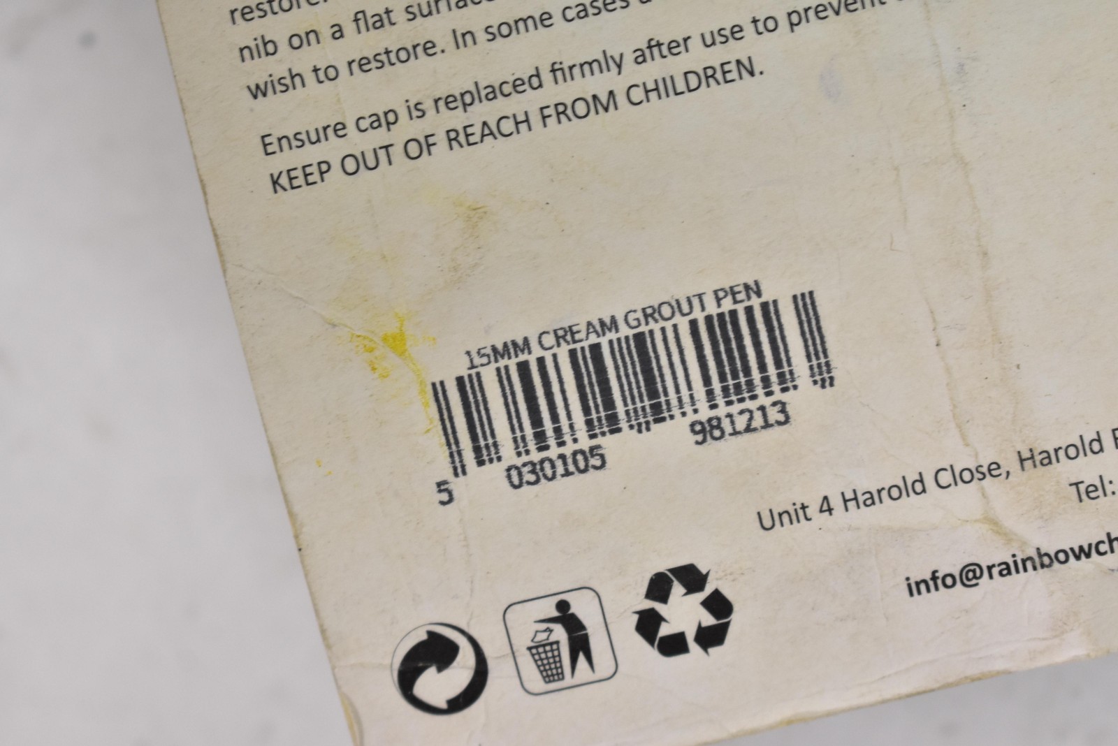Grout Pen 15mm Advanced Anti-Mould Tile Marker 20ml Bathroom Kitchen Grout