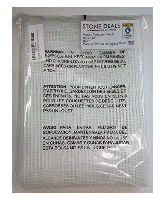 Fiberglass Mosaic Tile Mesh 48” x 120” Back Mount Tile Sheet Non Sticky 40 Sq Ft