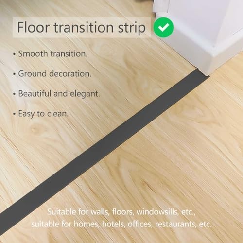 Aluminum T Molding Floor Transition Strip, Black, 4ft, 10 Pack
