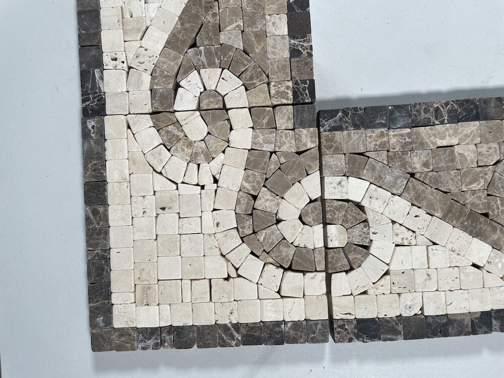 B0009CT Marble Mosaic Border Decorative Accent Tile Surf Emperador 4×4 Tumbled