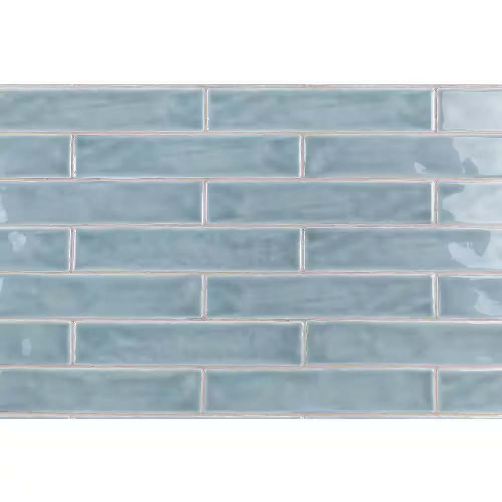 Newport Light Blue 2 In. X 10 In. X 11Mm Polished Ceramic Subway Wall Tile (40 P