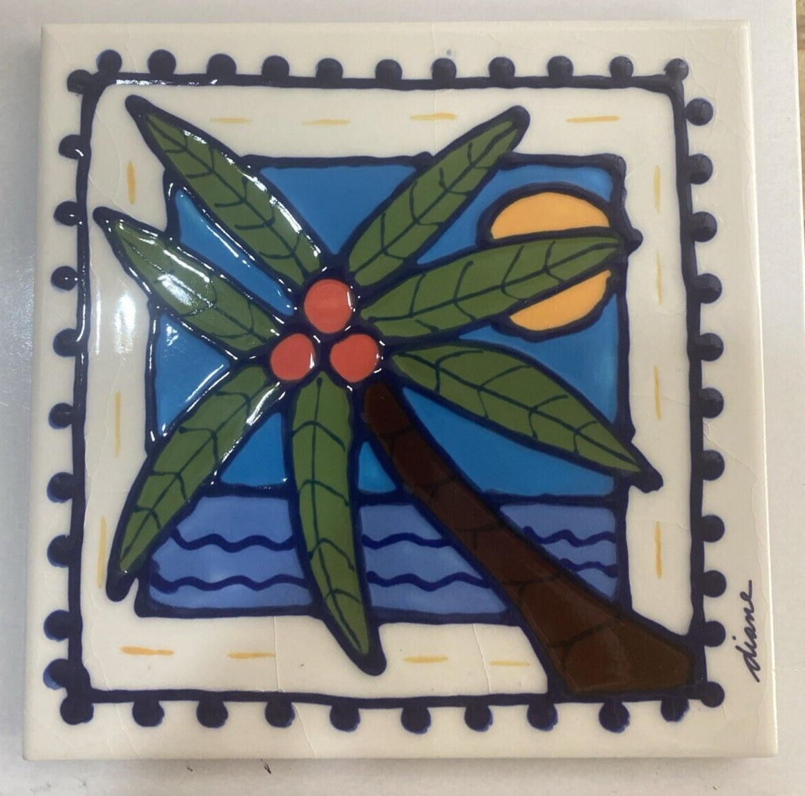 Diane Artware Wall Tile Trivet Palm Tree 6″ x 6″ NEW – QUANTITY