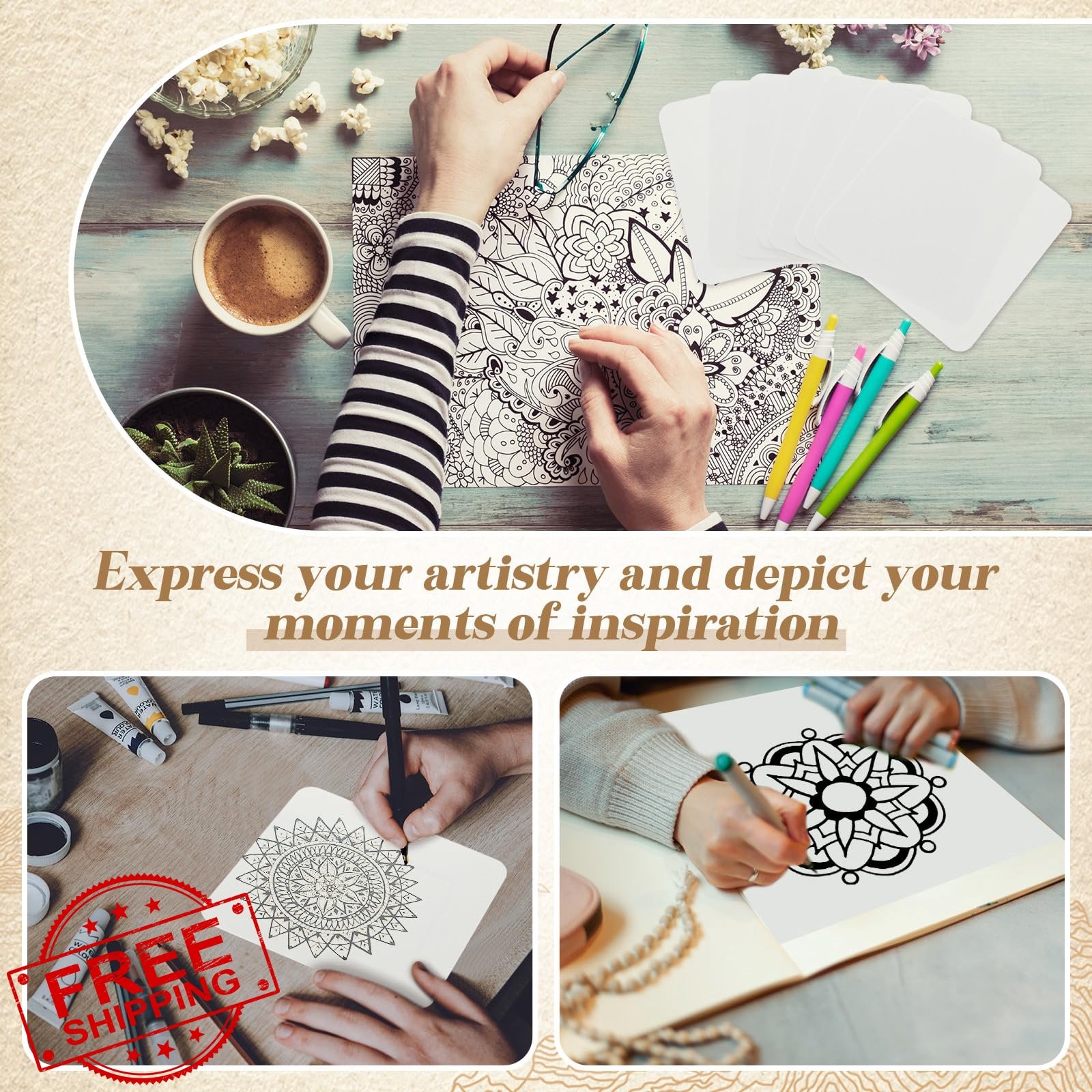 Dunzoom 4.5”x4.5” Artist Tiles 50pc