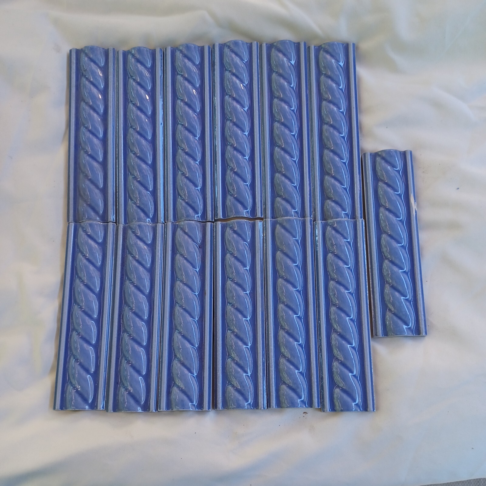 Reduced – 13 Pcs. LILAC ROPE DADO -Stovax made in England Tiles 1 1/2 X 6″