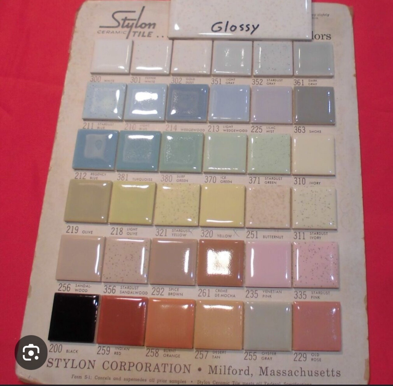 10-Vintage 1950’s Stylon Ceramic Tiles Color #311 Stardust Ivory 4-1/4” NOS