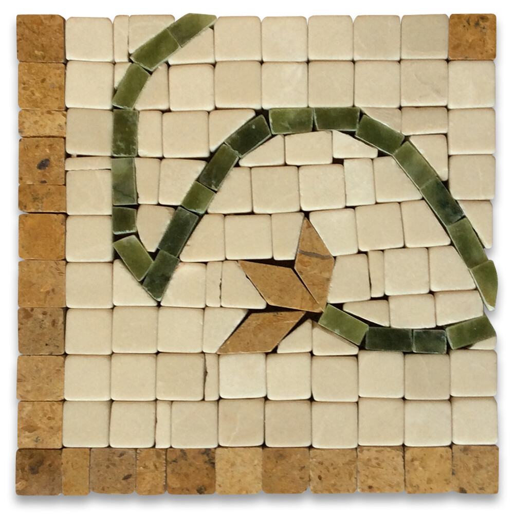 B4665CT Marble Mosaic Border Decorative Accent Tile Edera Antique 4×4 Tumbled