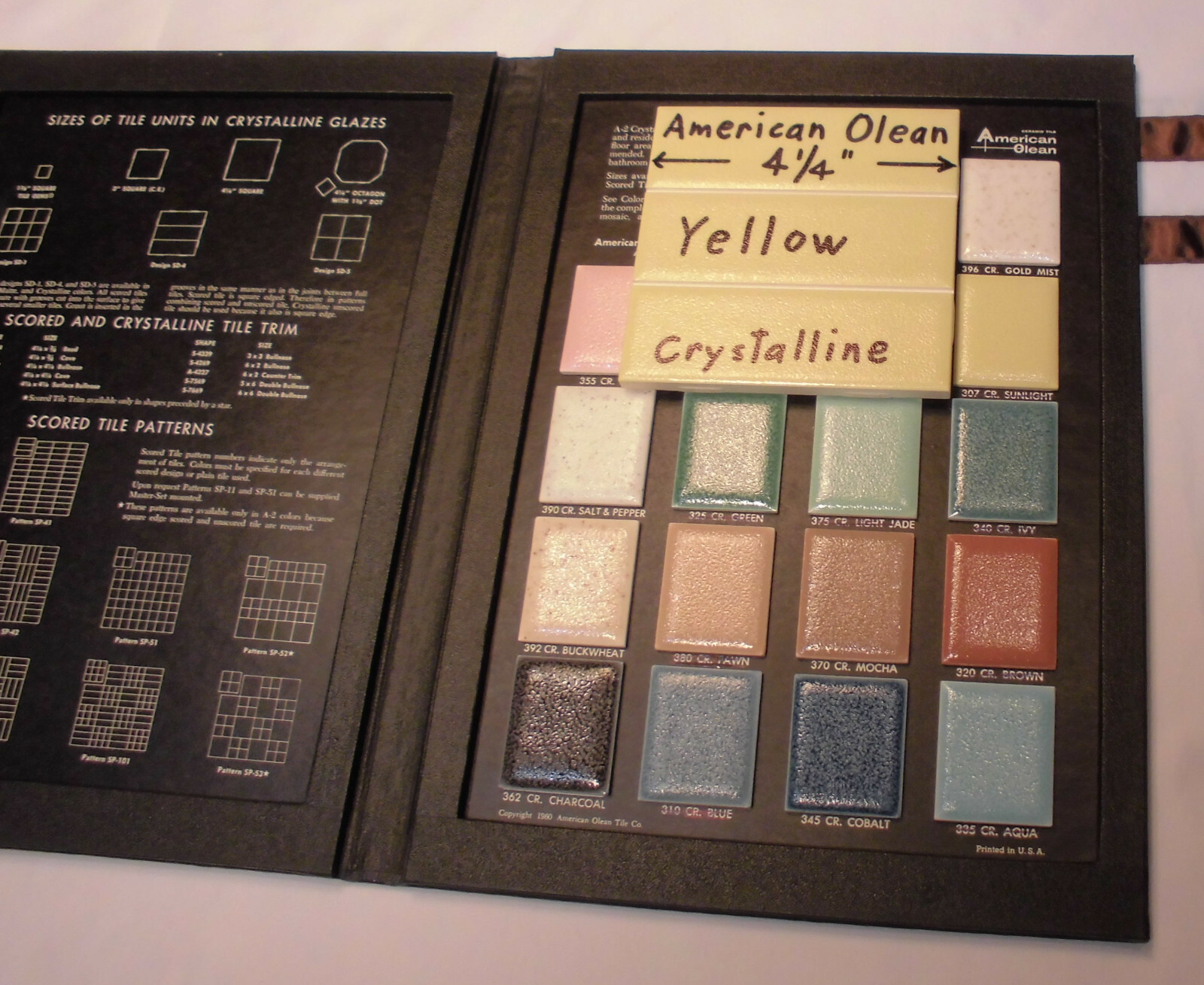 2 Ceramic Tiles *Yellow* Scored 3rd; Crystalline by American Olean 4-1/4″ NOS