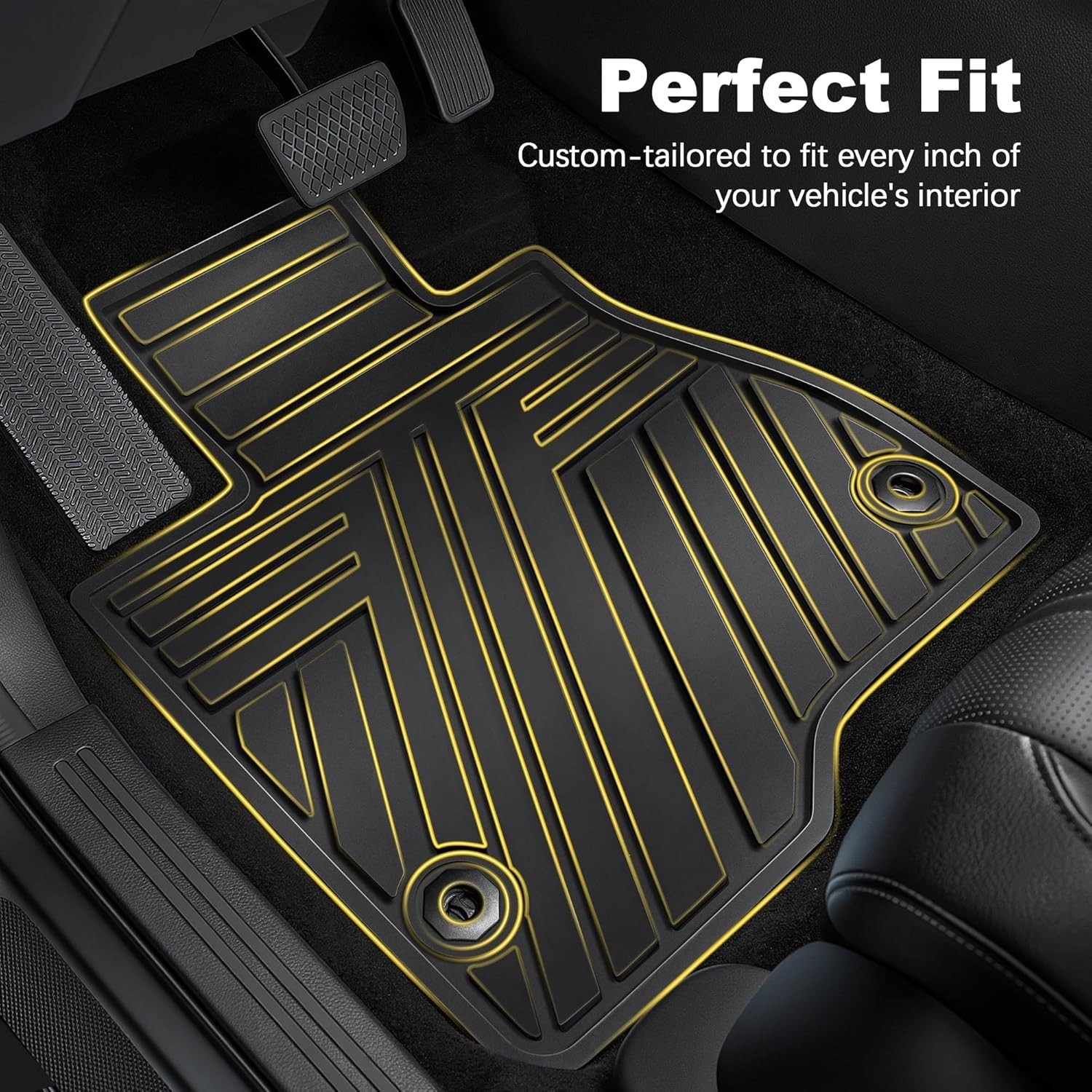 Rubber Floor Mats Honda CR-V 2023-2026 All Weather Custom Fit 1st 2nd Row