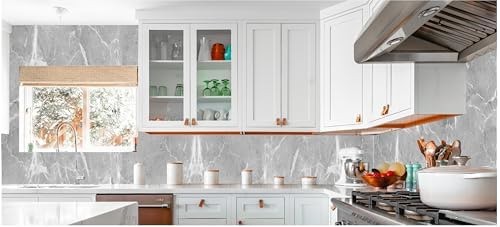 10-Sheet Peel and Stick Backsplash Marble Look 12″X12″ Self Adhesive Wall Til…