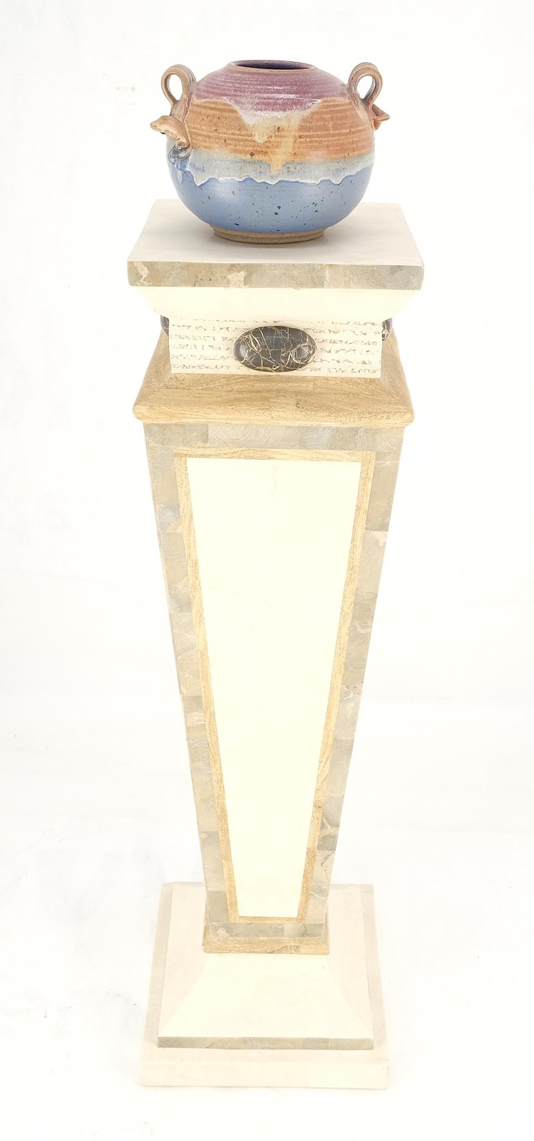 Reversed Obelisk Shape Tapered Square Marble Veneer Tiles Pedestal MINT!