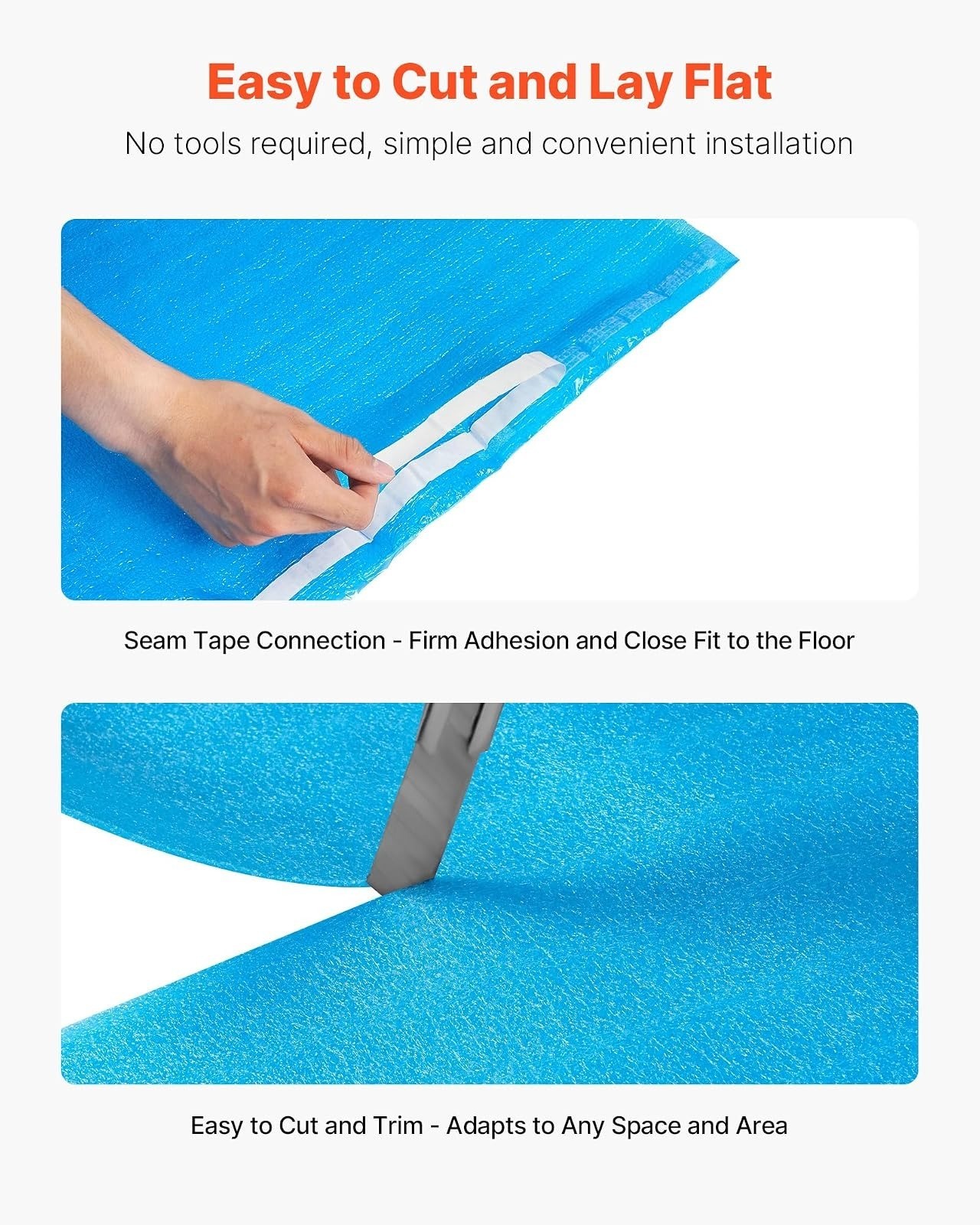 VEVOR Floor Underlayment 600 sq ft 3-in-1 Heavy Duty EPE Foam Padding