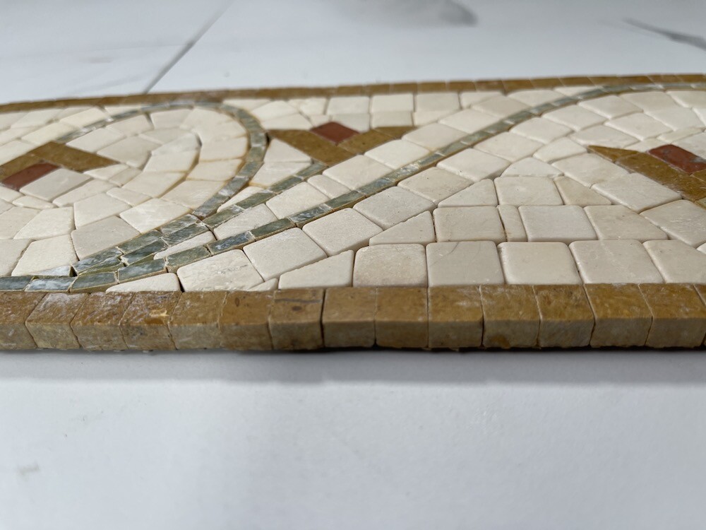 B4693T Marble Mosaic Border Listello Accent Tile Agean Antique 5×14.5 Tumbled
