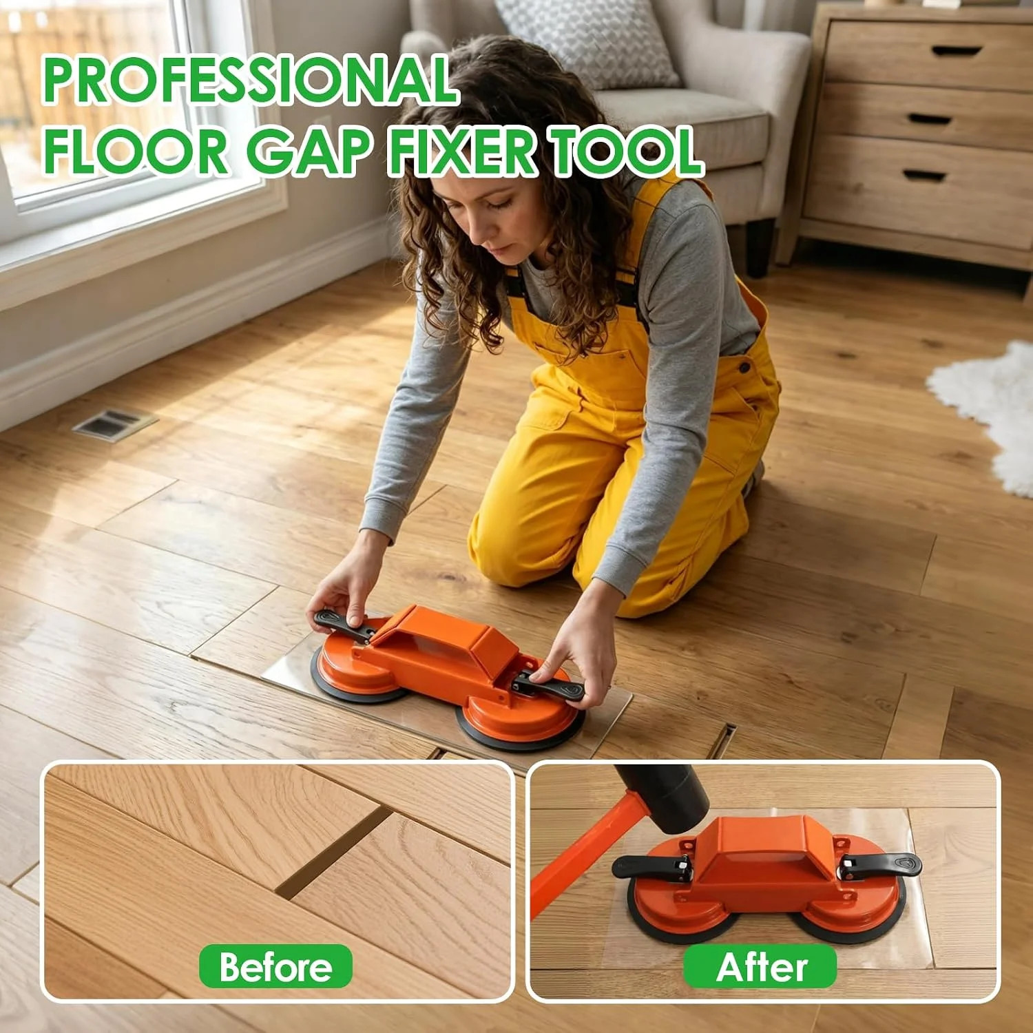 Floor Gap Fixer Tool to Fix a Floor, Vinyl Floor Repair Kit with Strong Suction
