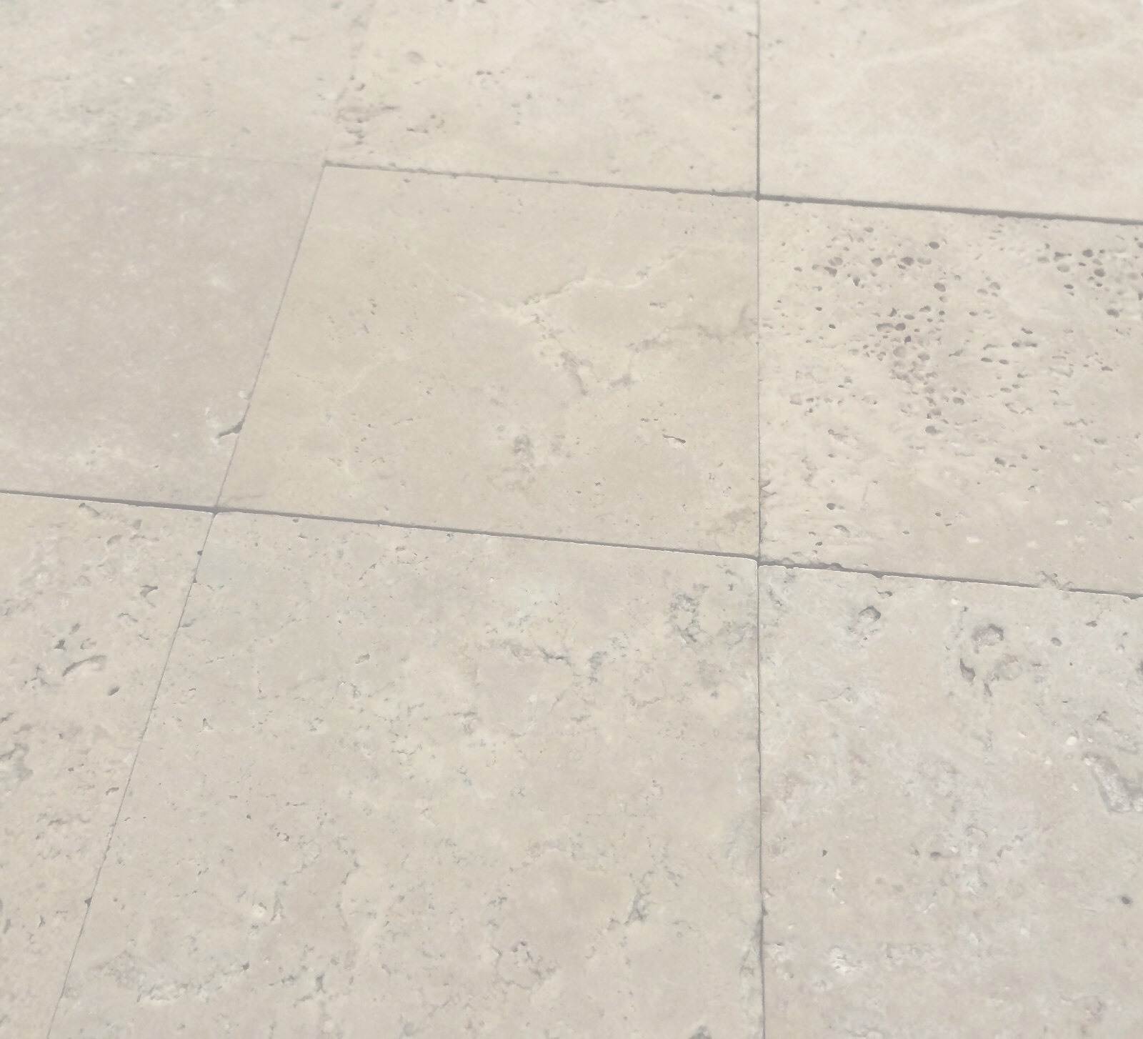 Light 4×4 Brushed Straight Edge Travertine Floor and Wall Backsplash Tile 1 SF