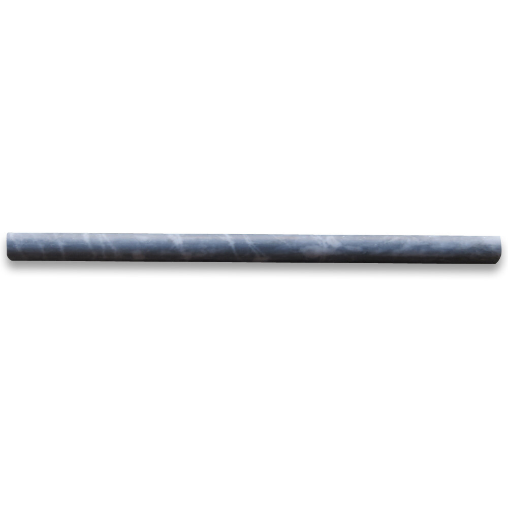 K17H Bardiglio Gray Dark Grey Marble 5/8×12 Pencil Liner Trim Molding Honed