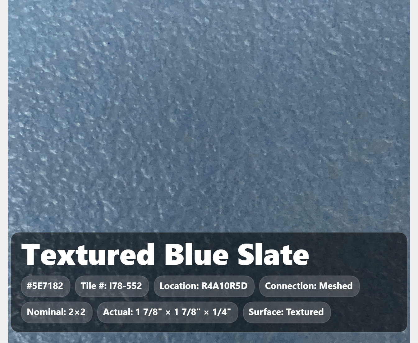 2×2 Tile Textured Blue Slate Meshed Wall Remodel Ceramic C#I78-552 Sample