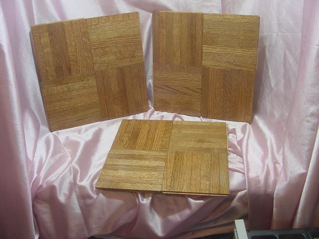 VINTAGE 60s-70s HONEY OAK PARQUET WOOD FLOORING FULL CASE 25 SQ.FT. 12” x 12″
