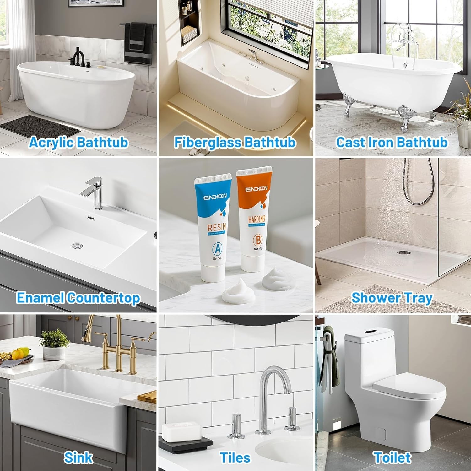 Bath Repair Kit White, Enamel, Porcelain, Acrylic, Fiberglass, Ceramic Sink, …