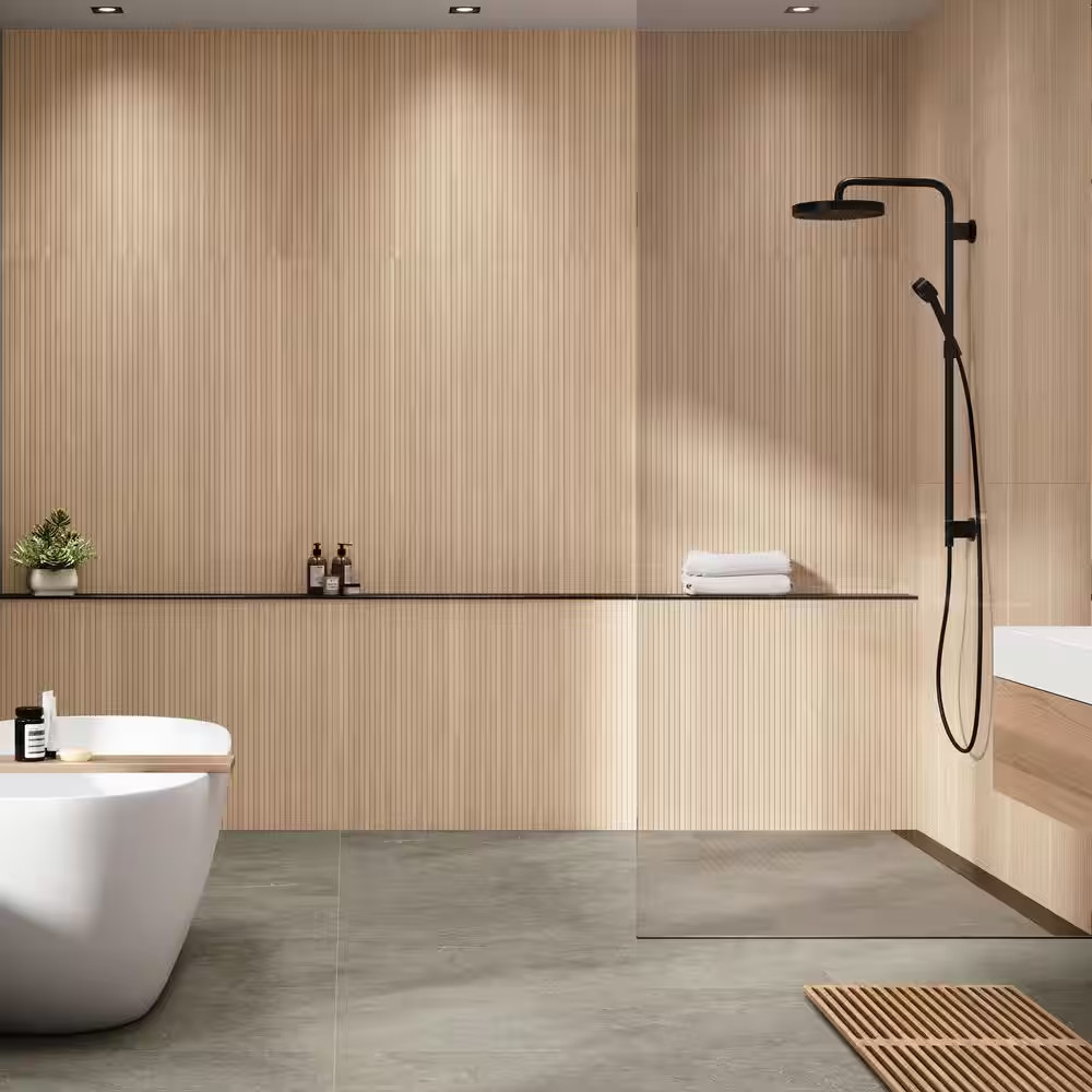 Urban Bamboo Ridge Fluted Matte Ceramic Wall Tile 16 In. X 48 In. (15.5 Sq. Ft./