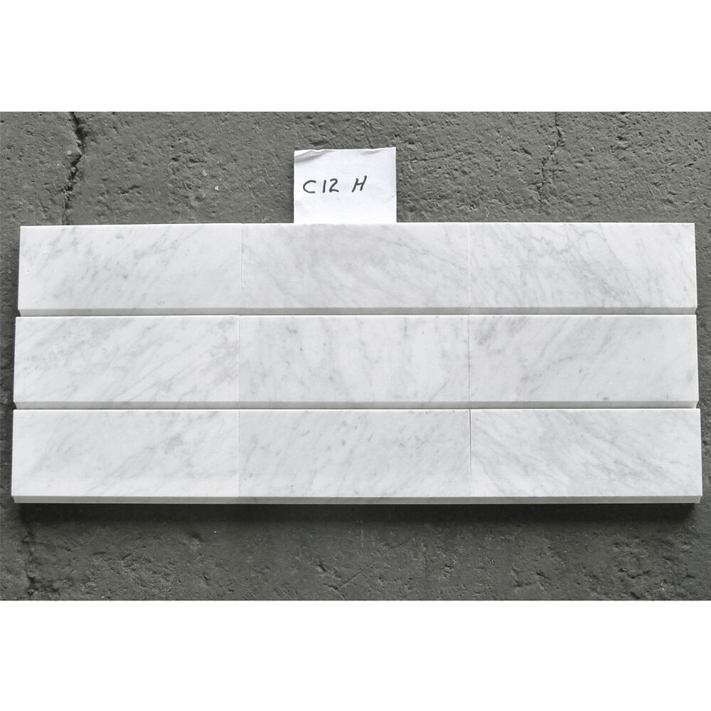 C12H Baseboard Carrara Marble Trim Tile Venato Carrera Bianco Honed 5×12