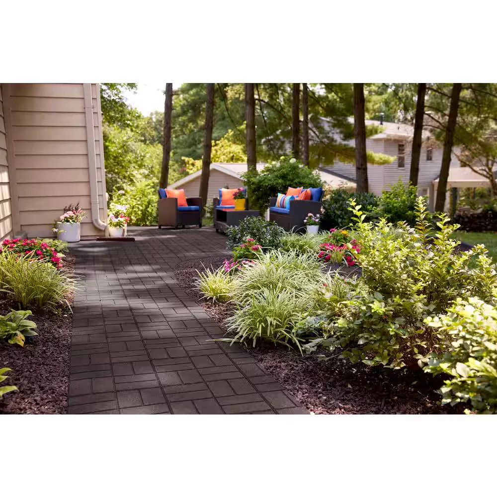 16 in x 16 in Brown SmartLoc Interlocking Rubber Paver 9-Pack DCPV16ILBN9