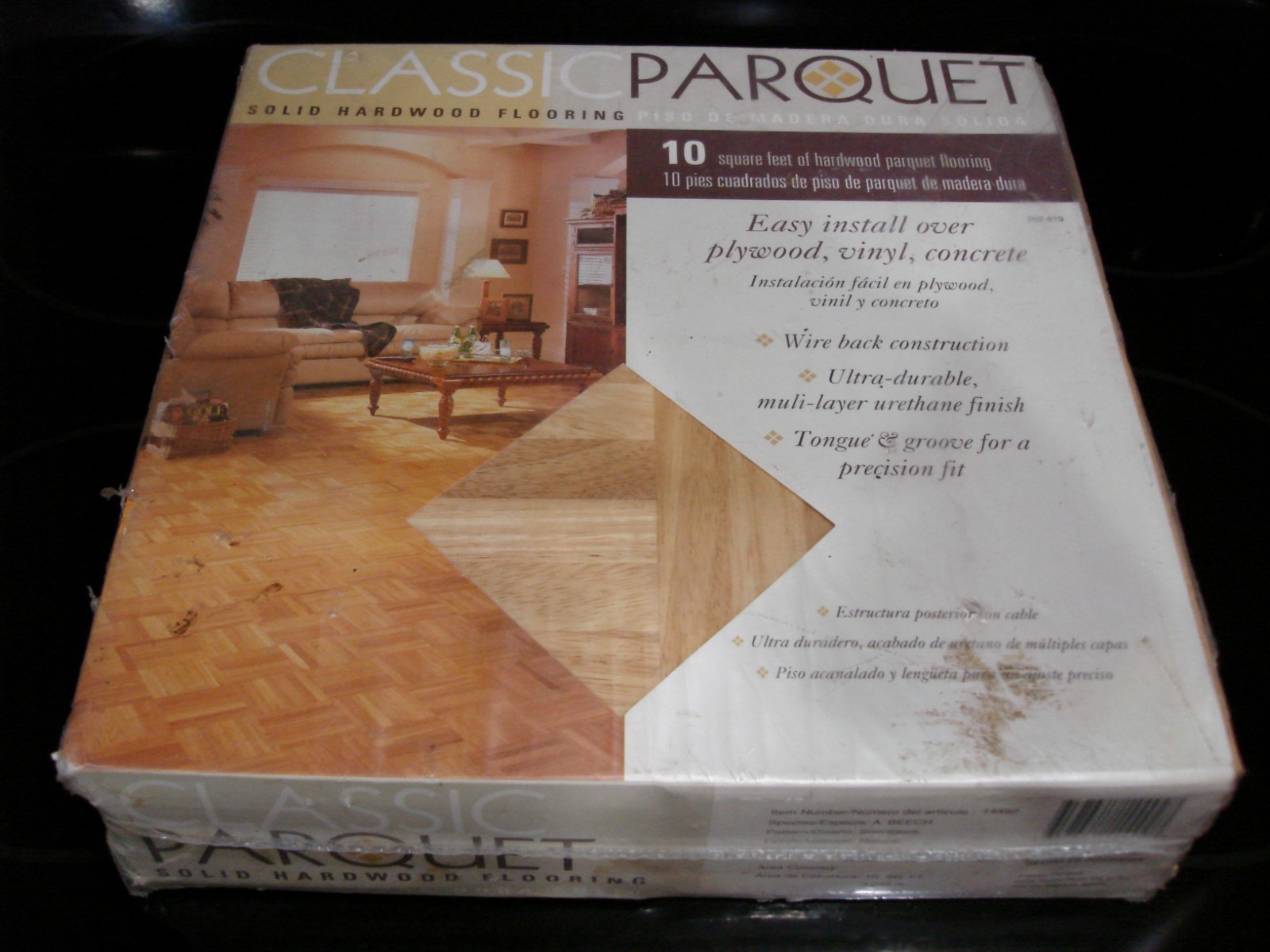 New CLASSIC PARQUET Hardwood 12x12x.3125″ Floor Tiles 10 Sq. Ft., A.Beech #14492