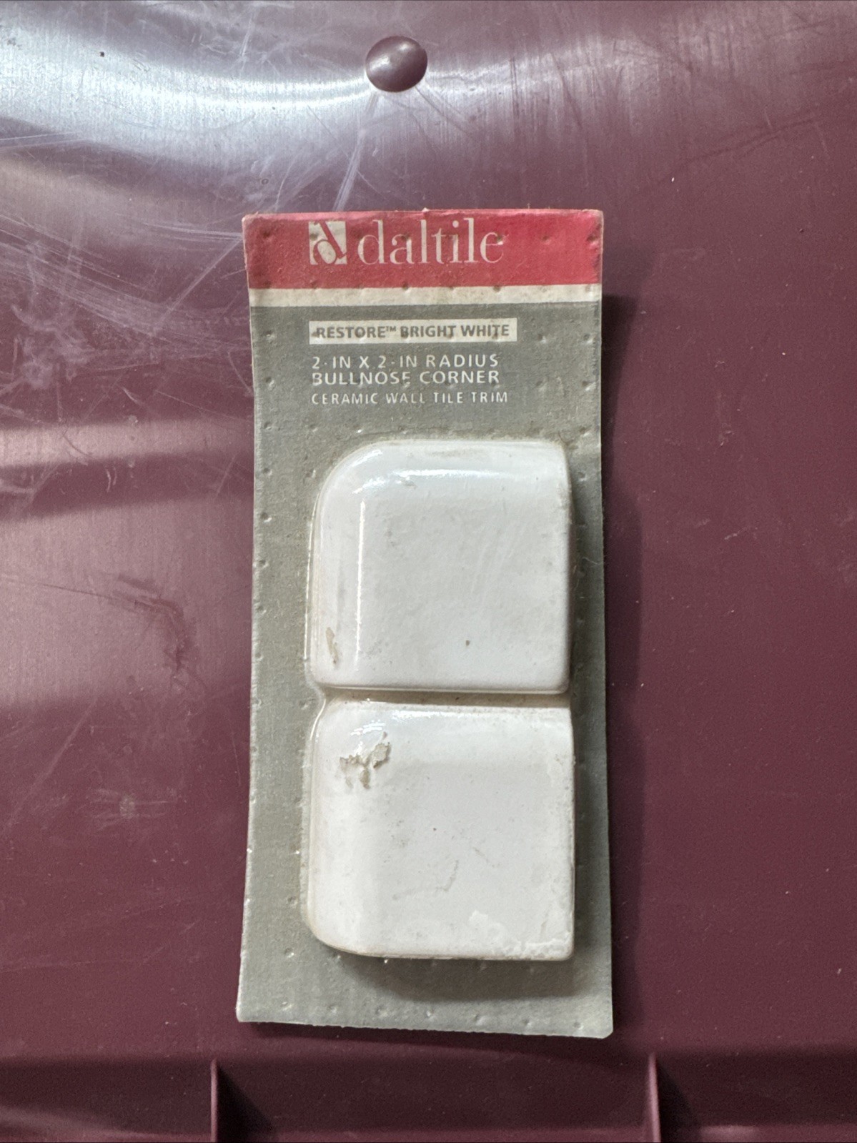 Daltile Restore Bright White 2″ x 2″ In Radius Bullnose Corner Ceramic Trim NEW