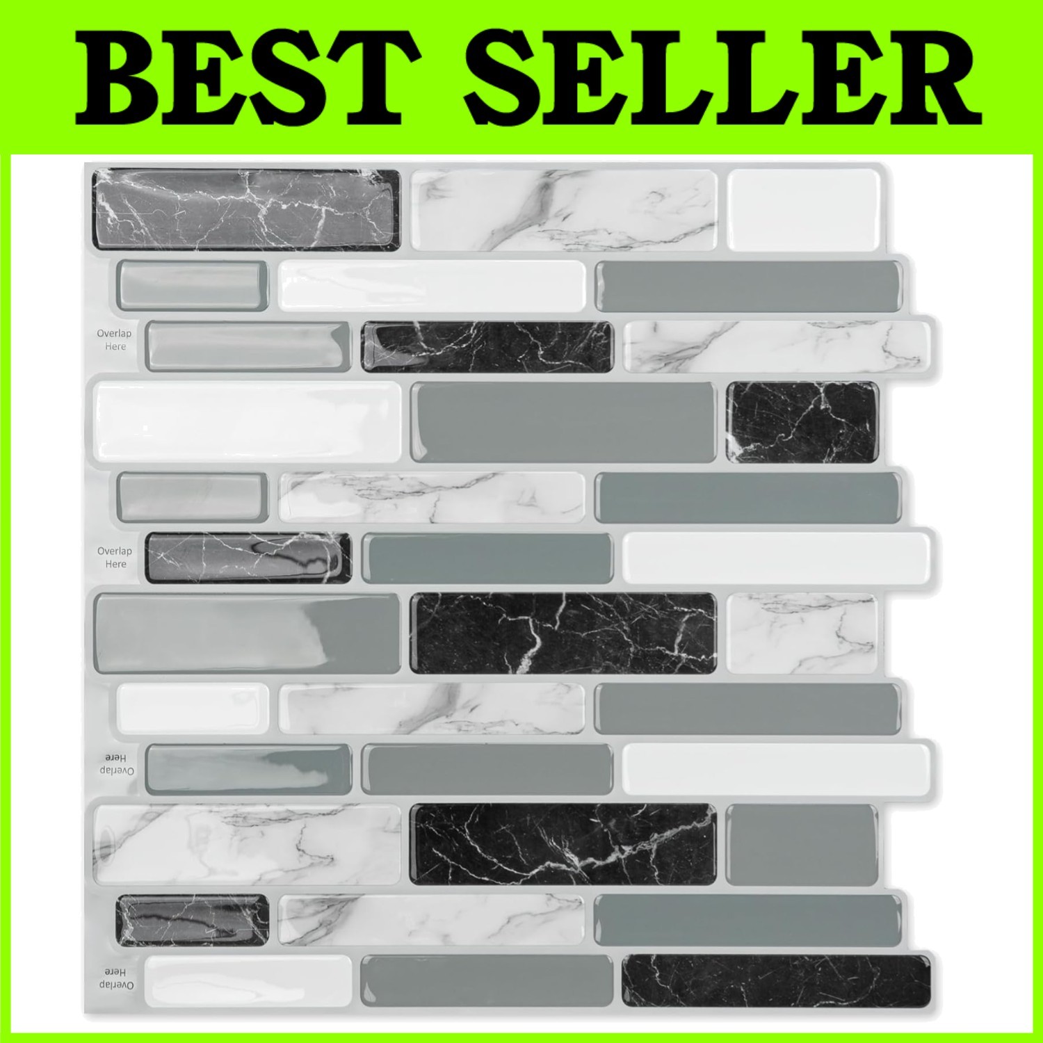 Grey Marble Peel and Stick Backsplash Tiles**