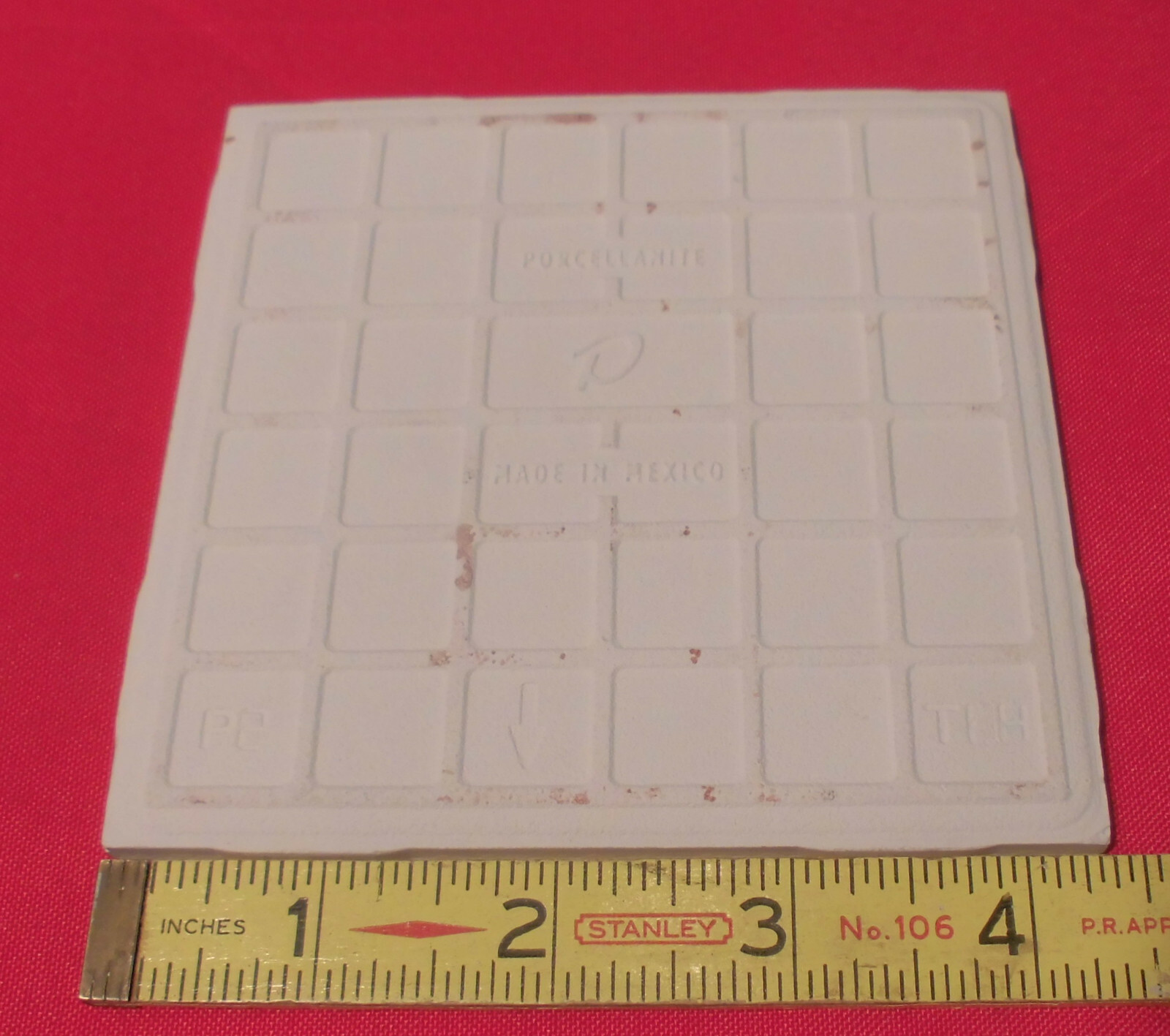 1 pc. 4-3/8″ *Bright Ice White* Softer Matte Ceramic Tiles… Clean New Tiles
