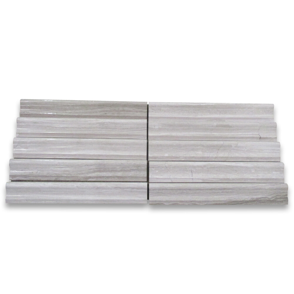 W13P Chair Rail Athens Silver Cream Haisa Light Marble Trim Molding 2×12