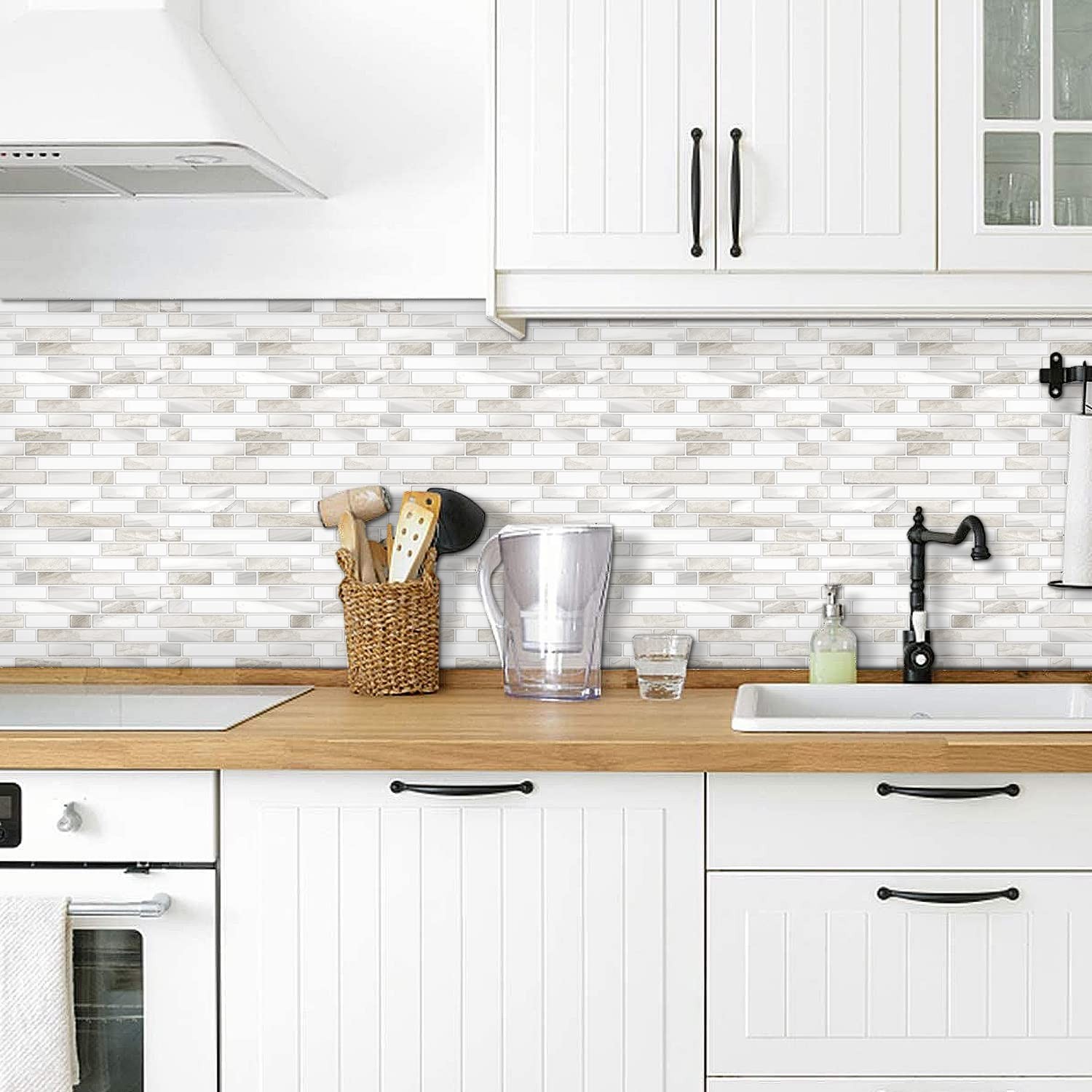 Thicker Peel Stick Tile Backsplash 12×12 Sample Sheet Kitchen Bathroom Easy DIY