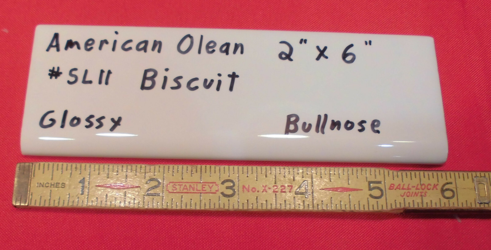 1 pc. Starting Line by American Olean: #SL10 Gloss White Bullnose Ceramic Tile