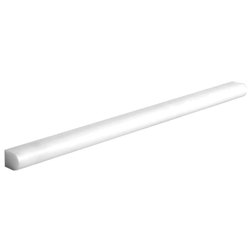 Thassos White Marble 1/2 x 12 Pencil Liner Trim Molding Premium Quality