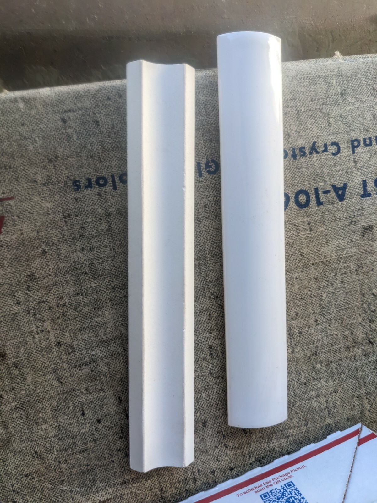 4 pc American Olean Vintage Ceramic Tile quarter round bullnose A106 Brite White