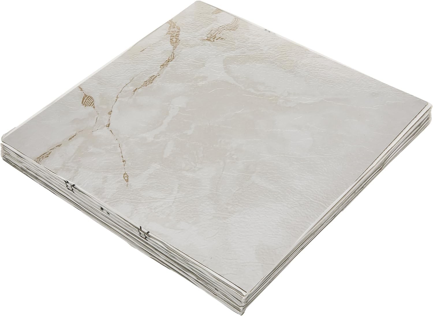 Nexus Self Adhesive 12-Inch Vinyl 20 Tiles, Classic White with Grey Veins