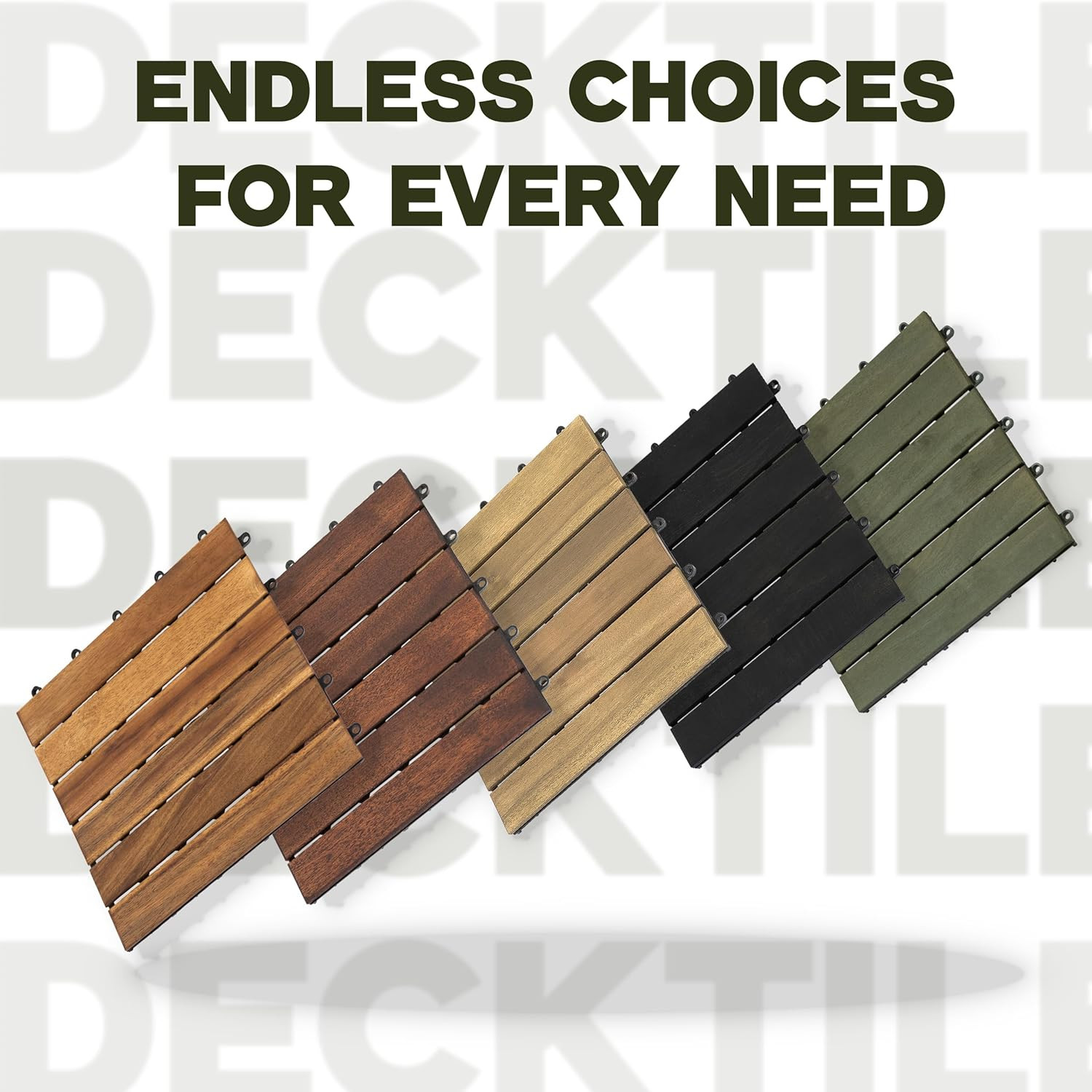 Acacia Wood Deck Tiles 9 Pcs Interlocking Snap Flooring Patio Balcony Pool