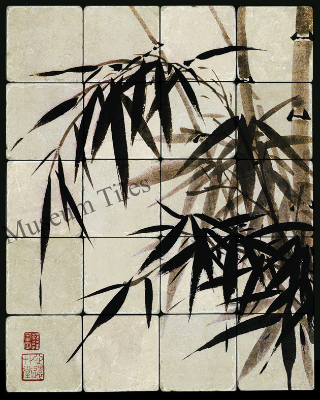 Art Painting Tumbled Marble Wall Mural 16×20 Chinese Bamboo 12th Century