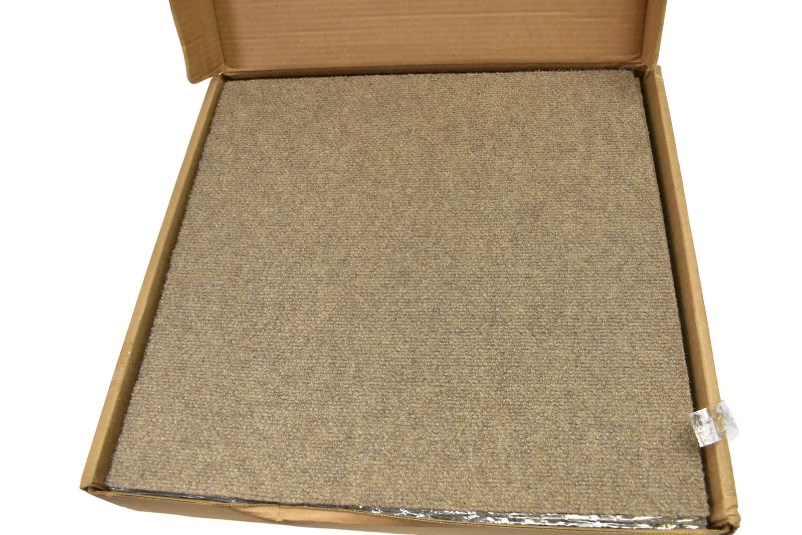 Taupe Ribbed Carpet Tiles 16 Pack Commercial Flooring RIB DL V1GS New Square